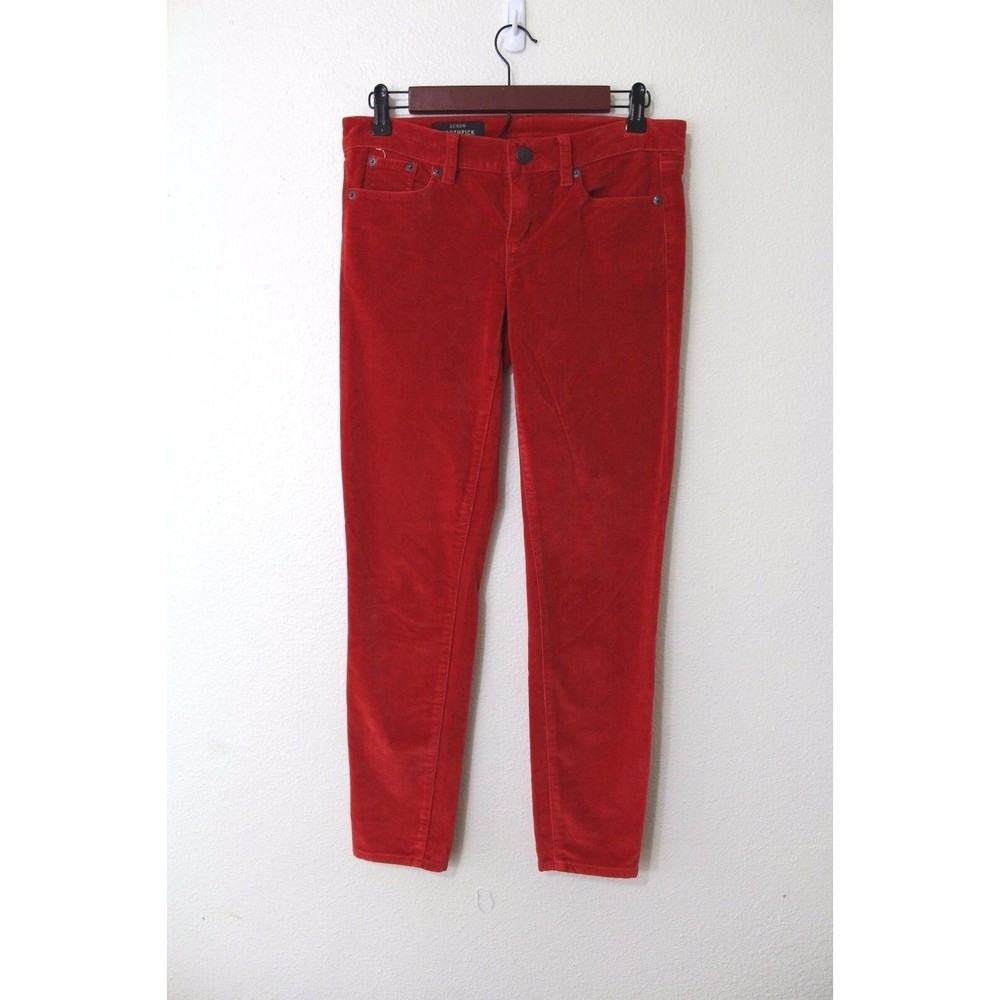 J.crew Toothpick jean in velvet red size 24 style‎ 22220